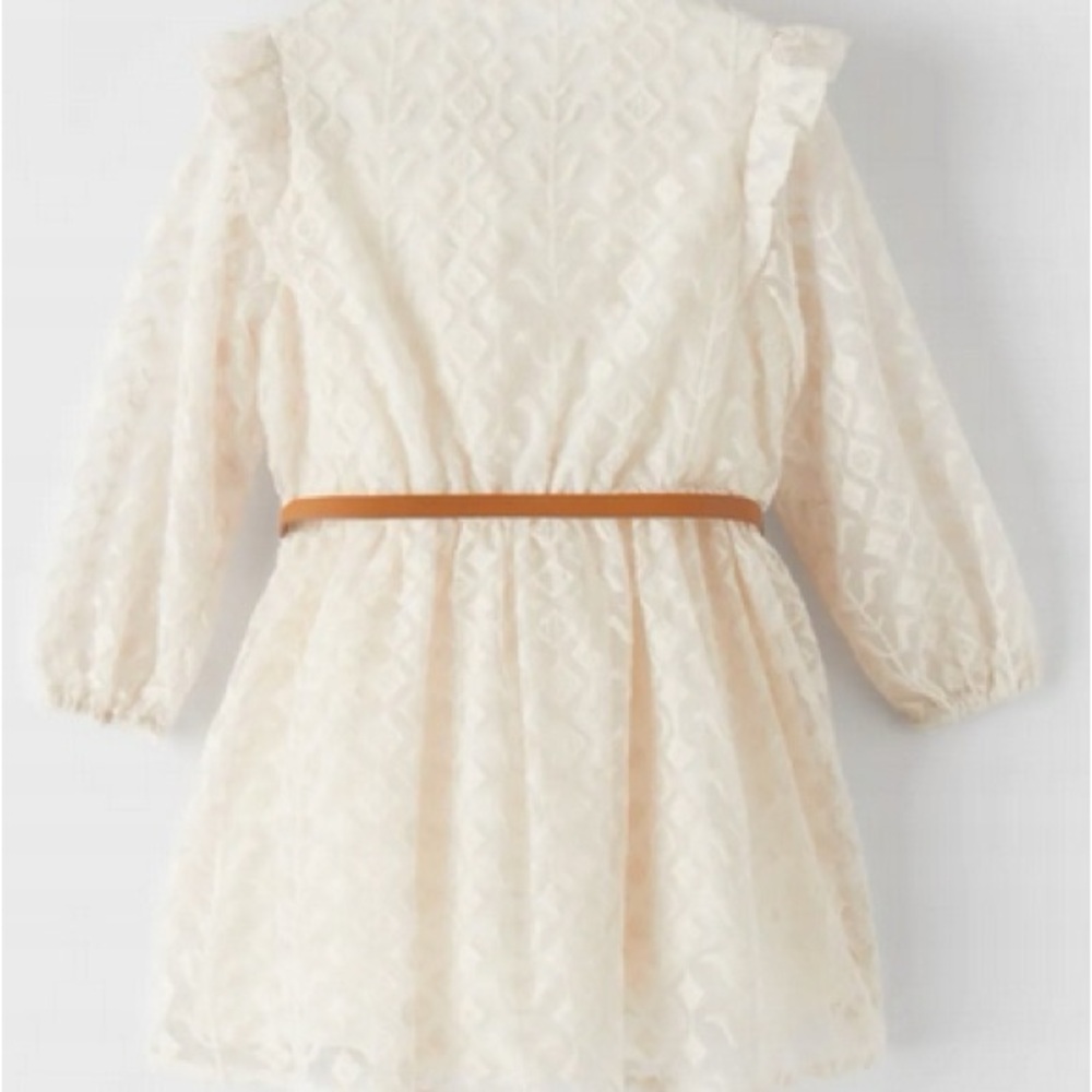 NWT size 11-12 Zara Elegant Cream Kids Dress - Picture 2 of 4